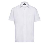 Russell Athletic Collection Mens Poplin Easy-Care Short-Sleeved Shirt (White) - Size 17.5 inch