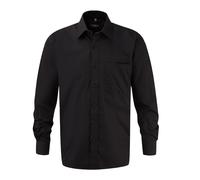 Russell Athletic Collection Mens Poplin Long-Sleeved Shirt (Black) - Size X-Large