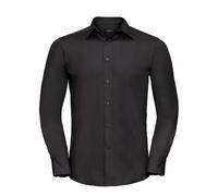 Russell Athletic Collection Mens Poplin Tailored Long-Sleeved Shirt (Black) - Size 2XL