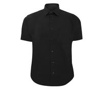 Russell Athletic Collection Mens Short Sleeve Easy Care Fitted Shirt (Black) - Size 15.5 inch