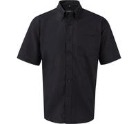 Russell Athletic Collection Mens Short Sleeve Easy Care Oxford Shirt (Black) - Size 18.5 inch