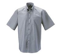 Russell Men's Collection Short Sleeve Easy Care Oxford Shirt in Silver | Size: 16 inches Russell Silver 16 inches