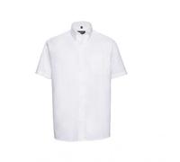 Russell Athletic Collection Mens Short Sleeve Easy Care Tailored Oxford Shirt (White) - Size 17.5 inch