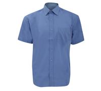 Russell Athletic Collection Mens Short Sleeve Poly-Cotton Easy Care Poplin Shirt (Corporate Blue) - Size 17 inch