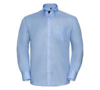 Russell Athletic Collection Mens Ultimate Non-Iron Long-Sleeved Formal Shirt (Bright Sky) - Blue Cotton - Size 17.5 inch