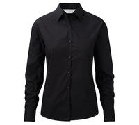 Russell Athletic Collection Womens/Ladies Cotton Poplin Long-Sleeved Shirt (Black) - Size 22 UK