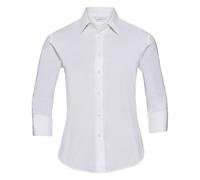 Russell Athletic Collection Womens/Ladies Easy-Care Fitted 3/4 Sleeve Shirt (White) - Size 8 UK
