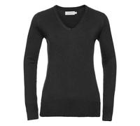 Russell Athletic Collection Womens/Ladies Marl V Neck Sweatshirt (Black) - Size 3XL