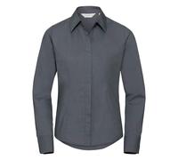 Russell Athletic Collection Womens/Ladies Poplin Fitted Long-Sleeved Formal Shirt (Convoy Grey) - Dark Grey - Size 12 UK