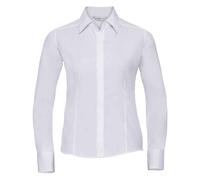 Russell Athletic Collection Womens/Ladies Poplin Fitted Long-Sleeved Formal Shirt (White) - Size 12 UK