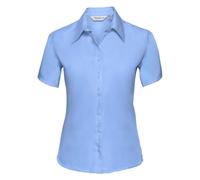 Russell Athletic Collection Womens/Ladies Ultimate Non-Iron Short-Sleeved Shirt (Bright Sky) - Blue Cotton - Size 2XL