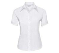 Russell Athletic Collection Womens/Ladies Ultimate Non-Iron Short-Sleeved Shirt (White) Cotton - Size X-Large