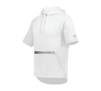 Russell Athletic Legend Tech Fleece Hoodie - Warm, Breathable Cage Jacket with Pocket - Outdoor & Everyday Comfort!, White/Grid Iron Silver, XXL