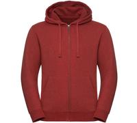 Russell Athletic Mens Authentic Melange Zip Hoodie (Brick Red Melange) - Multicolour - Size X-Small