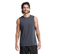 Russell Athletic Men's Dri-Power Cotton Blend Sleeveless Muscle Shirts, Moisture Wicking, Odor Protection, UPF 30+, Sizes S-4x T, Black Heather, XL