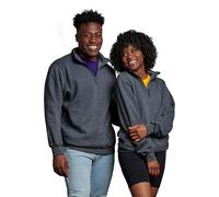 Russell Athletic Men's Dri Power Fleece Quarter Zip, Moisture Wicking, Cotton Blend, Relaxed Fit, Sizes S-4x Sweatshirt, Black Heather, Large