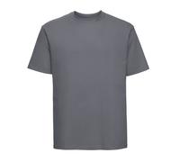 Russell Athletic Mens Organic Short-Sleeved T-Shirt (Convoy Grey) - Dark Grey Cotton - Size X-Small