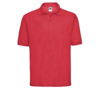 (XXL, Bright Red) Russell Mens Polycotton Pique Polo Shirt