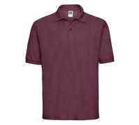 (M, Burgundy) Russell Mens Polycotton Pique Polo Shirt