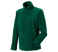 Russell Athletic Mens Quarter Zip Fleece Top (Bottle Green) - Size Medium