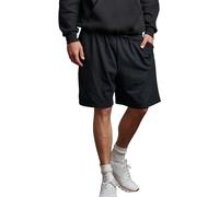 Russell Athletic Men's Relaxed Fit 9" Cotton Shorts with Pockets, Adjustable Elastic Waist, Sizes S-4x, Black, Small