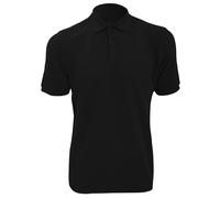 Ripple Collar & Cuff Short Sleeve Polo Shirt Russell Black 4XL