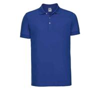 (L, Bright Royal Blue) Russell Mens Stretch Polo Shirt