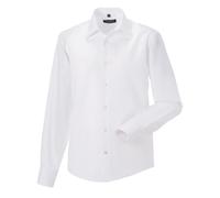 Russell Athletic Mens Ultimate Non-Iron Tailored Long-Sleeved Formal Shirt (White) Cotton - Size 19 inch