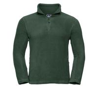 Russell Athletic Mens Zip Neck Outdoor Fleece Top (Bottle Green) - Size Medium