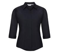 Russell Athletic Womens Collection Ladies 3/4 Sleeve Poly-Cotton Easy Care Fitted Poplin Shirt (French Navy) - Multicolour - Size X-Small