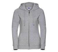 (M, Light Oxford) Russell Womens/Ladies Authentic Full Zip Hoodie