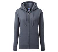 Russell Athletic Womens Ladies Premium Authentic Zipped Hoodie (3-Layer Fabric) (Convoy Grey) - Multicolour - Size X-Small