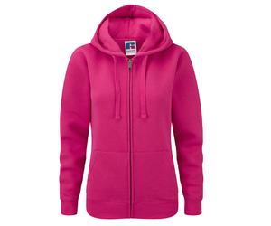 Russell Athletic Womens Ladies Premium Authentic Zipped Hoodie (3-Layer Fabric) (Fuchsia) - Size Small