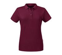 Russell Athletic Womens/Ladies Pure Organic Polo (Burgundy) Cotton - Size X-Small