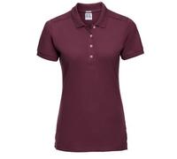 Russell Athletic Womens/Ladies Stretch Short Sleeve Polo Shirt (Burgundy) - Size Small