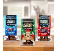 Russell & Atwell Fresh Chocolate | Luxury Gifts | Christmas Monty - Christmas Cream, Seville Orange and Milk Truffles | Chocolate Multipack | UK Made | Letterbox Gift Box - 3 x 90g Packs