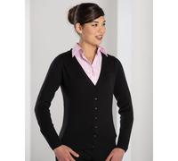 Russell Collection 715F Ladies' V-neck Knitted Cardigan Black - S 3XL
