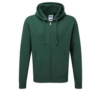 Russell Collection Authentic Zipped Hoodie Bottle Green Size: S Colour S