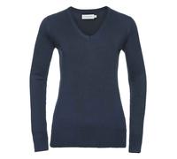 Russell Collection Ladies Cotton Acrylic V Neck Sweater Corporate Uniform