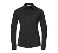 Russell Collection Ladies Long Sleeve Easy Care Cotton Poplin Shirt Workwear