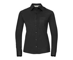 Russell Collection Ladies Long Sleeve Easy Care Cotton Poplin Shirt Workwear