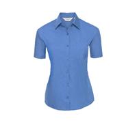 Russell Collection Ladies Short Sleeve Easy Care Poplin Shirt XS-4XL