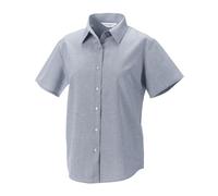 Russell Collection Ladies' Short Sleeve Tailored Elegant & Comfort Oxford Shirt