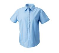 Russell Collection Ladies' Short Sleeve Tailored Elegant & Comfort Oxford Shirt