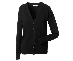 Russell Collection Ladies' V-Neck Knitted Long Sleeves Cardigans