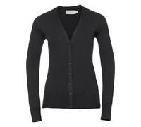 (4XL, Black) Russell Collection Ladies/Womens V-neck Knitted Cardigan