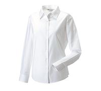 Russell Athletic Collection Ladies/Womens Long Sleeve Easy Care Oxford Shirt (White) - Size Large