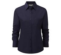 Russell Collection Ladies/Womens Long Sleeve Shirt (L) (French Navy)
