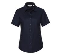 (5XL, Bright Navy) Russell Collection Ladies/Womens Short Sleeve Easy Care Oxford Shirt