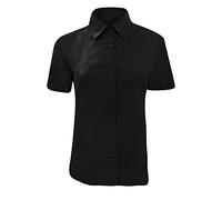 Russell Collection Ladies/Womens Short Sleeve Easy Care Oxford Shirt (L) (Black)